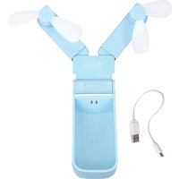 Mini Folding Portable USB Rechargeable Handheld Electric Cooling Fan Compact Lightweight Travel Foldable Double Headed Fan