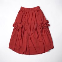 Red Japanese Half length Skirt imakokoni Spring/Summer Original Artistic Elastic Waist Bow Mid length Skirt for Women 265485