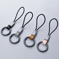 Genuine Leather Keychains Simple Lanyard Keyring Auto Gifts For Volvo EX90 V60 V40 XC90 S60 XC60 V50 V70 S90 XC40 S80 V90 EX30