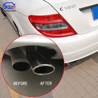 Accessoir De Exhaust Muffler End Pipe Protector Tail Decorative Tip SUS#304 Stainless Steel Auto Parts for Mercedes Benz C180K