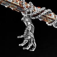 Gothic Devil Hand Skull Stainless Steel Men Women Necklaces Pendants Chain Punk Trendy Fashion Jewelry Creativity Gift Wholesale