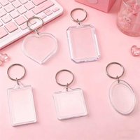 5-10Pcs Acrylic Blank Keychains Transparent Assorted Shapes DIY Keychain Gifts Decorating Crafts Keyring Blanks For DIY supplies