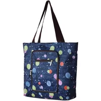 1 Stück für faltbare große Einkaufstasche, Reisen, kreative wasserdichte Recycling-Tasche mit Seitentasche