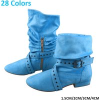 Venus lure Customized 1CM/2CM/3CM/4CM Warm up Dance Shoes Women Boots Blue Suede Sole Pleated Winter Boots for Dance