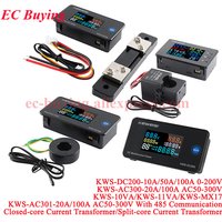 KWS-AC301 AC300 DC200 Digital Voltmeter DC 0-200V AC 50-300V Wattmeter Power Energy Analyzers Meter 0-10A/50A/100A/20A 10VA 11VA
