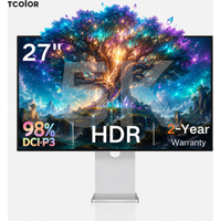 TCOLOR 27" 5K IPS 5120*2880 Computer Monitor ΔE≤2 HDR600 98% DCI-P3 100% sRGB PC Professional Color Calibration Low Blue Light