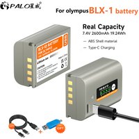 PALO 2600mAh BLX-1 BLX1 Battery with Type-C Input for Olympus OM SYSTEM OM-1 OM1 OM-1 Mirrorless Camera MARK II OM 1 MK2