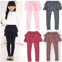 Spring Autumn Cotton Warm Girl Leggings Skirt-pants Cake Skirt Kids leggings Children girls Pants Trousers 3-11 Years