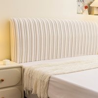 Vertical Bar Plush Bed Back Dust Protector Cover All-inclusive Velvet Headboard Cover Super Soft Smooth Quilted Head Cover
