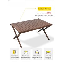 Portable Aluminum Egg Roll Table with Folding Chairs Complete Set Outdoor Camping Picnic Furniture