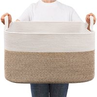 Laundry Basket, Woven Storage Baskets for Organizing, Cube Cotton rope baskets for shelves, Magazine & Newspaper Baskets