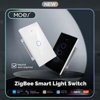 MOES Tuya ZigBee Smart Light Switch Glass Touch Panel Wall Switch Alexa Google Home Voice Control Neutral Wire Required