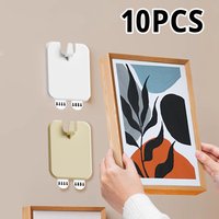2/4/10PCS Photo Frame Hook Punch-free Poster Hanger Sticker Photo Frame Hangers Hang Picture Strong Adhesive Hook Hanging Clock