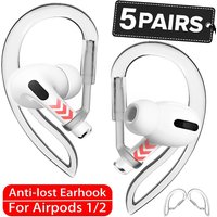 Transparent Silicone Ear Hooks for Airpods 1/2 Generation Adjustable Sports Outdoor Earhooks Tips Anti-Slip Holders for Airpods