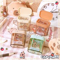 1Pcs Cartoon Capybara Pencil Sharpener Double Hole Pencil Sharpener Portable Mini Manual Pencil Sharpener Student Stationery