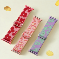 Stretchy Nylon Watch Band Compatible with Apple Watch 38mm 40mm 41mm42mm44mm45mm ,Adjustable Soft Elastic Sport Strap for iwatch