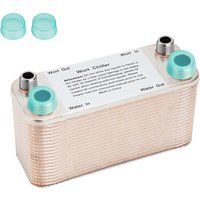 Wort Chiller, 40 Plate Stainless Steel Brazed Plate Heat Exchanger, 1/2 NPT & 3/4 NPT Plate Wort Chiller for Homebrew, Beer Brew