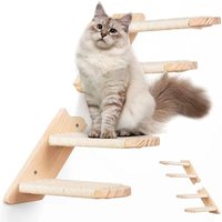 1pc/4pcs New Wooden Cat Climbing Shelves Pet Stairs Toy Sisal Cover Cat Wall Shelves Wall Mounted Scratching Board Indoor Use