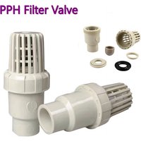 1PC I.D 20~63mm PPH Bottom Valve Aquarium Water Tank One Way No-Returned Filter Valve Inlet Outlet Garden Watering Tube Fitting