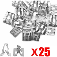 25Pcs Metal Car Door Trim Panel Lining Fastener Clips Interior Upholstery Retainer Auto Fastener Clip Buckle 1/2" X 5/8"