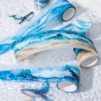 6 Styles The Waves One By One Series Ocean Wave Theme Hand Account Sticker Scrapbooking Material Diary DIY Decorative Stickers