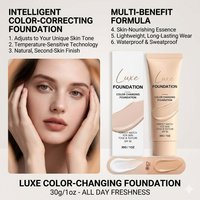 Luxe Color Changing Foundation Waterproof Full Coverage Flawless Matte Base Makeup Temperature Control Liquid SPF50 30ml