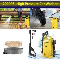 BRIEFNESS Car Wash Gun Electric High Pressure Washer Cleaning Cars with 1-180° Adjustable Nozzle and Detergent Tank