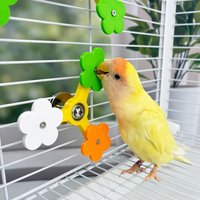 1PC Rotating Bird Toy Flower Windmill For Parrot Budgie Cockatiel Boredom Relief Chewing Cage Decoration Foraging Accessory Item