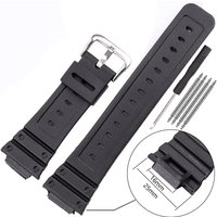 Sport-Silikon-Uhrenarmband für Herren, schwarzes Gummiarmband für Zubehör der 5600-Serie