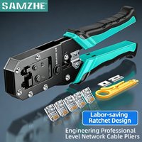 SAMZHE RJ45 Crimping Tool Ethernet Network LAN Cable Crimper Cutter Stripper Plier 8P RJ45 6P RJ12 RJ11 for Modular Connector