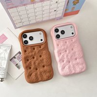 Cute 3D Puffy Bread Rilakkuma For iPhone 17 16 15 14 13 Pro Max Silicone Soft Cover Case