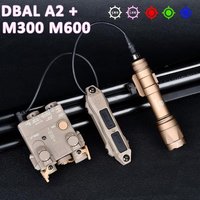 DBAL A2 Rot-Grün-Punkt-Laser Surefi M300 M600 Taschenlampe Druckschalter Jagd Airsoft Licht für 20mm MLOK KEYMOD Schiene