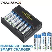 PUJIMAX 8 Slot Battery Charger With LED Indicator USB Output For 1.2V Ni-MH AAA/AA Rechargeable Battery Smart Fast Charging Tool