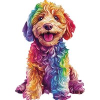 Colorful cartoon dog Wooden Puzzle, High Difficulty Toys Puzzle, Concentration Training For Adults, Christma Birthday Gifts