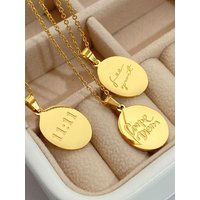 New 11:11 Angel Number Necklace New Meaningful Phrase Irregular Round Pendant Necklace tarnish Free Jewelry Gift For Her