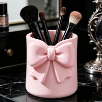 Exquisite Bow Tie-Shaped Cosmetic Storage Pen Holder, Suitable For Organizing And Storing Bathroom And Desktop Clutter