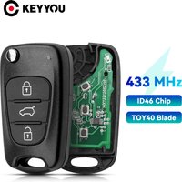 KEYYOU For Hyundai I20 I30 IX35 Avante 433Mhz ASK ID46 Chip ASK 3 Buttons Flip Folding Car Remote Key Fob Auto Control Key