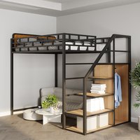 Nordic under table elevated small apartment dormitory apartment space saving wrought iron loft duplex second flo