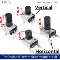 10pcs RV09 Vertical 12.5mm Shaft Horizontal 7.5MM 1k 2k 5k 10k 20k 50k 100k Adjustable Resistor 9 Type 3pin Seal Potentiometer