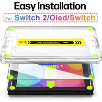 3/2/1PACK Easy Installation Screen Protector for Nintendo Switch 2 / Switch Oled Protector Anti-Scratch Screen Films for Switch