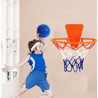 Indoor basketball hoop with net, no drilling required, wall-mounted, adjustable