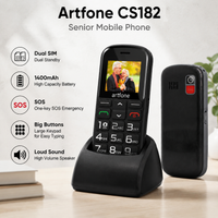 Artfone CS182 GSM 2G Big Button Loud Voice Easy Use Mobile Phone For Elderly FM Radio SOS 1400mAh Celulares Dual Sim Cellphone