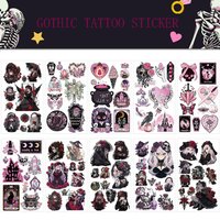 10Pcs/set Gothic Style Rose Temporary Tattoo Stickers Arm Face Body Art Tattoo For Funny Birthday Gift