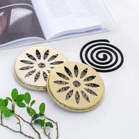 Stainless Steel Mosquito Spiral Holder Box with Lid Fireproof Mosquito Coil Burner Safe Round Mosquito Incense Holder