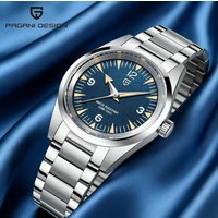 Pagani Design 2026 Luxury Men's Quartz Watch PD1793 Japan VH31 Movement 38MM Blue Dial 100M Waterproof Synthetic Sapphire Glass