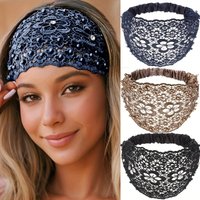 Elegant Beaded&Rhinestone Flower Headbands, Wide Stretchy Hair Accessories for Women, Perfect for Casual, Wedding and Daily Wear