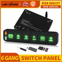 UNISHINE 6 Bedienfeld, kabellose Touch-Steuerung, elektronisches Multifunktionsrelais, RGB-Klick, blinkend, für Auto, 4 x 4, Boot, 12 V, 24 V