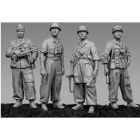 1/35 Scale Resin Figure Assembly Kit Paratroopers 4 People Collection Limited Miniature Toys Unassembled and Unpainted