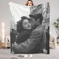 1 sztuka personalizowanej kocy z własnym zdjęciem dla ukochanej osoby - flanelowa kocy z personalizowanym zdjęciem, miękka i ciepła, idealna na sofę, łóżko, do biura, samochodu i podróży na zewnątrz -