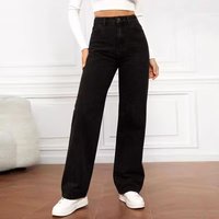 American Y2K Women's Jeans High Waist Straight Leg Loose Drapey Floor-Length Tapering Slimming Women's Spring Autumn Style